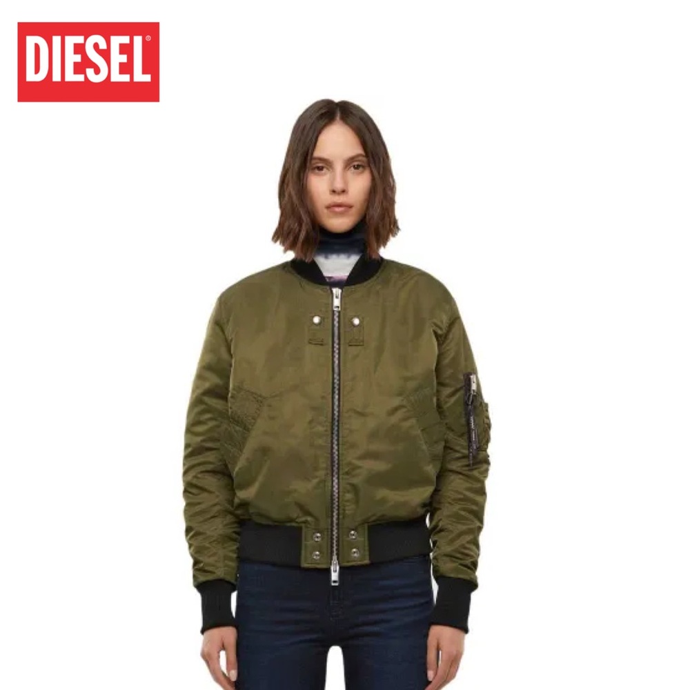 ✨DIESEL Khaki Jacket with Bright Orange Interior